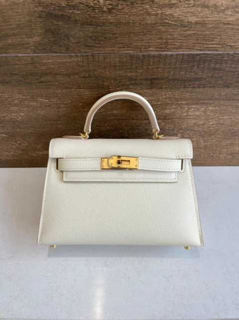 Bolsa Hermes Kelly Mini 20 Off-White Italiana