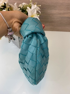 Bolsa Mini Jodie Bottega Veneta Azul Italiana - Bolsas e Grife