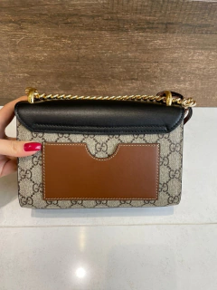 Bolsa Gucci Padlock Preta e Marrom Italiana - comprar online