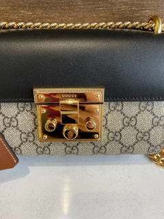 Bolsa Gucci Padlock Preta e Marrom Italiana - Bolsas e Grife