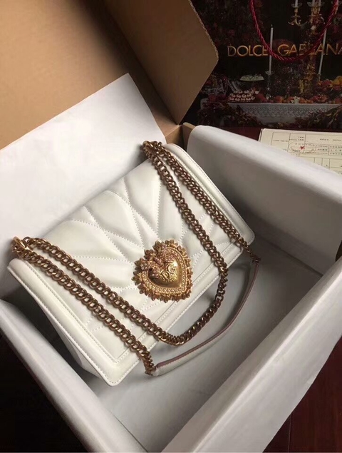 Bolsa D&G Devotion Matelassê Branca Italiana