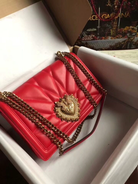 Bolsa D&G Devotion Matelassê Vermelha Italiana