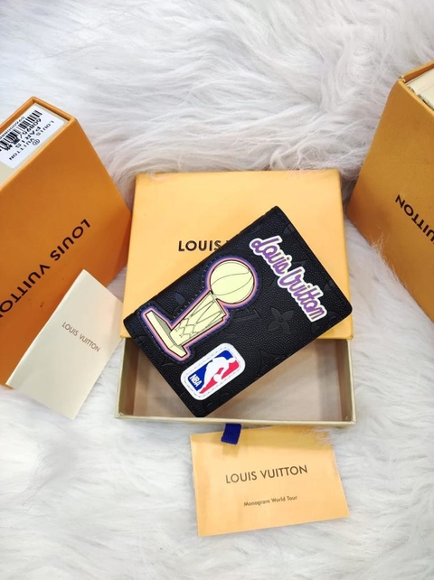 Porta Cartão Organizador LVxNBA Preto Italiana