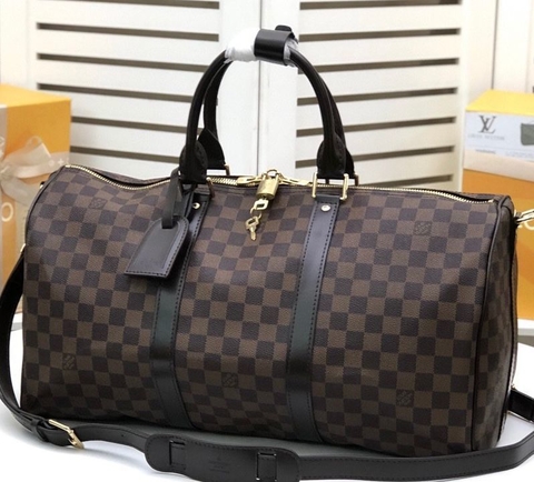 Mala Keepall 50 Bandouliere Damier Ebene Italiana