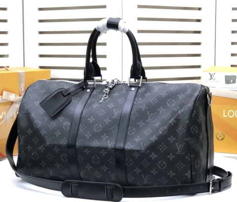 Mala Keepall 50 Bandouliere Monogram Eclipse Italiana