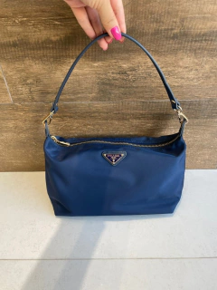 Bolsa Prada em Nylon Azul Italiana