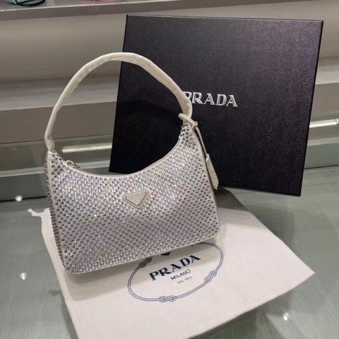 Bolsa Reedition 2000 Com Brilho Off-White Italiana