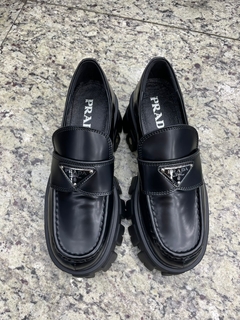 Mocassim Monolith Prada Preto Italiana