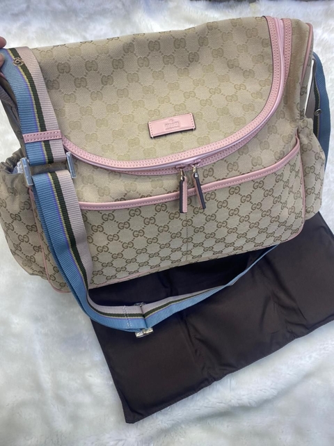 Bolsa Gucci Maternidade Acabamento Rosa Italiana
