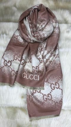Echarpe Gucci Marrom e Bege Italiana
