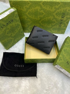 Carteira Gucci Alto Relevo Preta Italiana