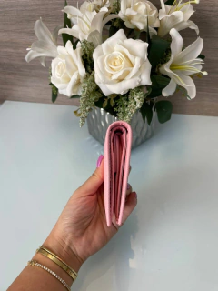 Carteira Pequena Saffiano Rosa Italiana - loja online