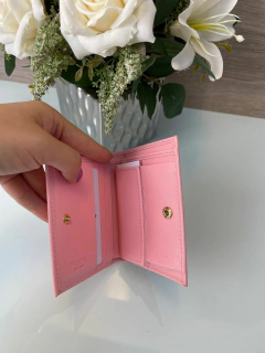 Carteira Pequena Saffiano Rosa Italiana - comprar online