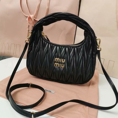 Bolsa Miu Miu Wander Preta Italiana