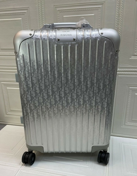Mala de Cabine Dior e Rimowa Cinza Oblique Italiana