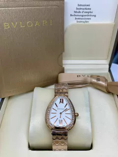 Relógio Bulgari Serpenti Seduttori Rose com Brilho Italiana