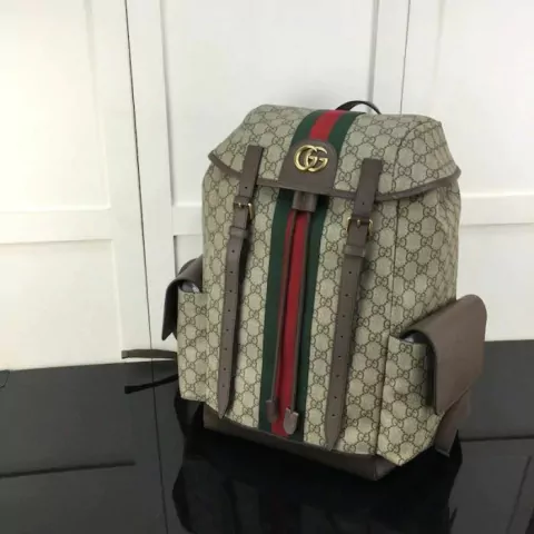 Mochila Gucci Ophidia GG Supreme Bege Italiana