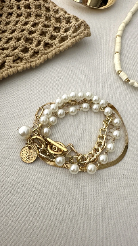 Pulsera perlas combinada