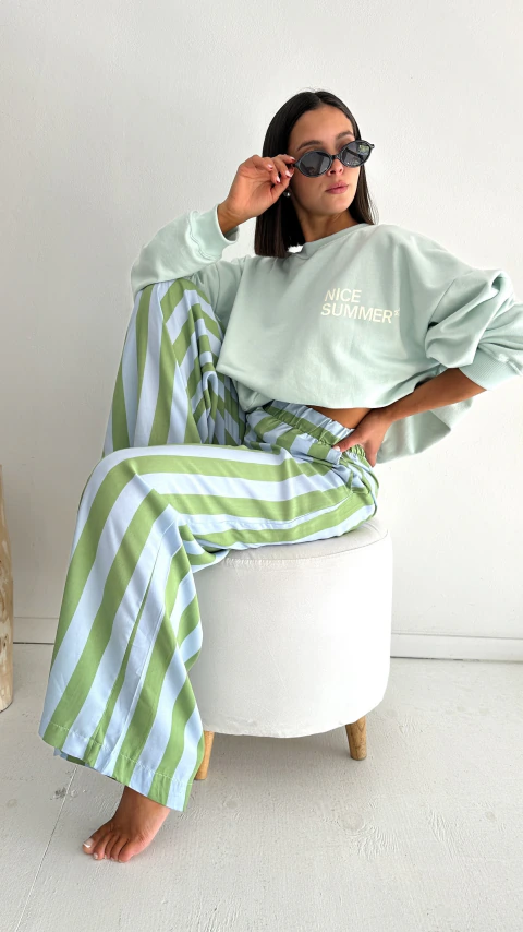 Pantalon palazzo rayas