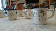 Imagen de Mate Taza Plato - Máquinas de Mirar x Pintamonas cerámicas