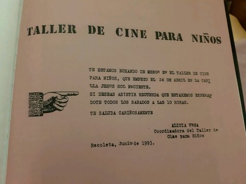 Taller de cine para niños de Alicia Vega