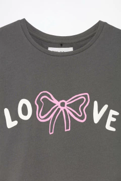 Imagen de Remera lefties gris oscuro moño lazo