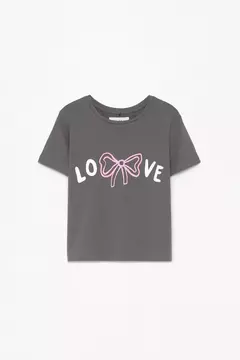 Remera lefties gris oscuro moño lazo - tienda online
