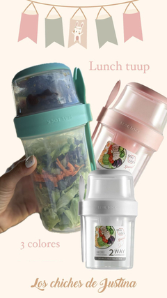 Lunch tupp hermético doble (560ml + 310ml) con cubierto - comprar online