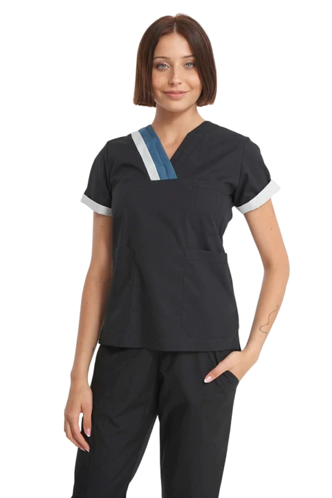 Chaqueta Arantxa Negro c/ Petroleo