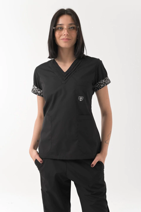 Chaqueta Alforzas Negro Ghana