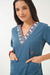 Chaqueta Cuello Combinado Petroleo Persa - tienda online