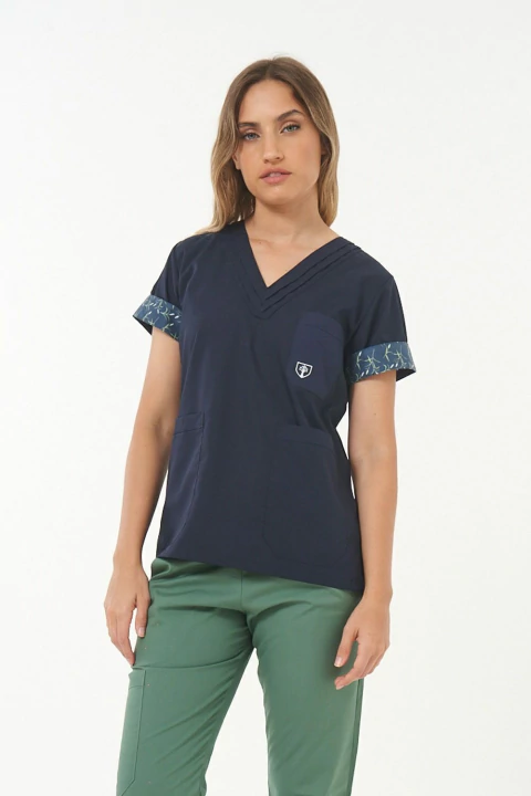 Chaqueta Alforza Azul Marino Lirio