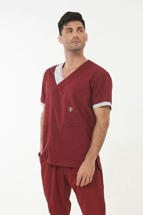 Chaqueta Mix Unai 2T Bordo Estampado