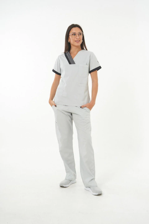 Chaqueta Tableada Arantxa Gris Perla