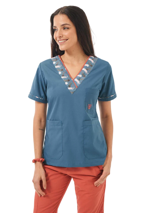 Chaqueta Cuello Combinado Petroleo Persa