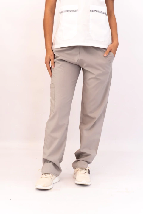 Pantalon Mujer Gris Medio