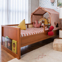 Capa de Sarja Listras Vermelhas para Cama Casinha Papaya - comprar online