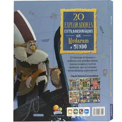 Capa do livro "Histórias Extraordinárias - Exploradores que mudaram o mundo" da Todolivro, mostrando ilustrações de diversos exploradores famosos ao redor do título.