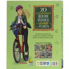 Livro aberto Histórias Extraordinárias - Heróis Verdes Salvando o Planeta da Todolivro, mostrando páginas ilustradas e texto sobre Tristram Stuart.