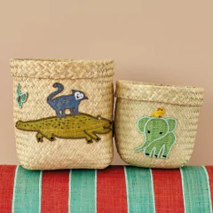 kit-com-2-cestos-crocodilo-e-elefante-rice-dk