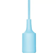 Luminária com Soquete, Lâmpada e Cabo Têxtil Azul - comprar online