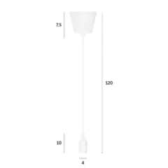 Luminária com Soquete, Lâmpada e Cabo Têxtil Branca na internet