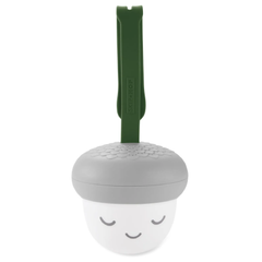 Móbile luminária eletrônica portátil em formato de noz da Skip Hop, ideal para bebês e crianças, com alça verde para pendurar