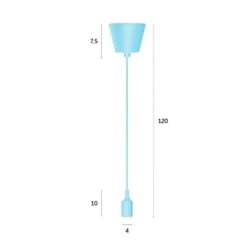Luminária com Soquete, Lâmpada e Cabo Têxtil Azul na internet