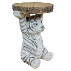 Mesinha Lateral Tigre Branco de Resina - Mimoo Toys´n Dolls