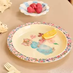 Prato Melamina Gatinha Rosa Nathalie Lété - Rice Dk - comprar online