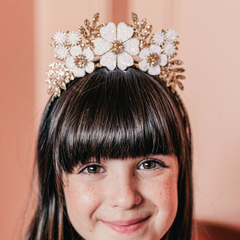 Tiara Infantil Jardim Glitter Dourado - comprar online