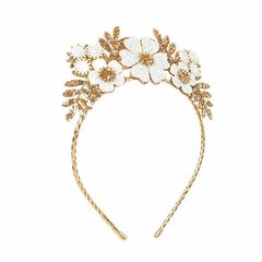 Tiara Infantil Jardim Glitter Dourado na internet