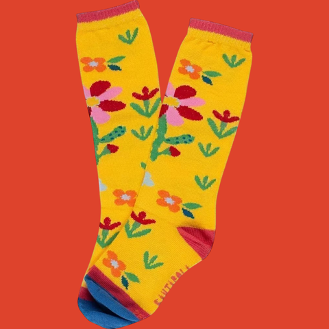 meia-3-4-jardim-frida-amarela-cantarola