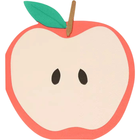Guardanapo de papel em formato de maçã da marca Meri Meri, ideal para festas temáticas e decoração de mesa.